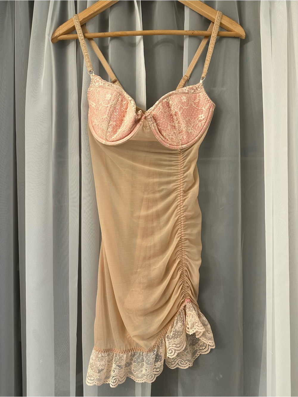 Victoria’s Secret Pink and Nude Lace Babydoll